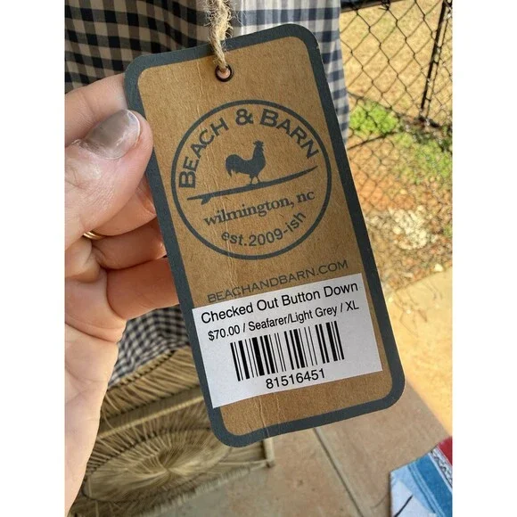 Beach & Barn Button Down Long Sleeve Shirt XL Gray New With Tags - Picture 5 of 7